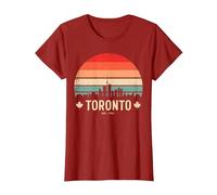 Toronto Canada Viaggio retrò Tramonto Maglietta, Donna, Mirtillo Rosso, M