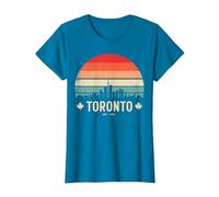 Toronto Canada Viaggio retrò Tramonto Maglietta, Donna, Zaffiro, XL