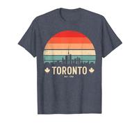 Toronto Canada Viaggio retrò Tramonto Maglietta, Uomo, Pervinca, XL