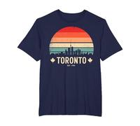 Toronto Canada Viaggio retrò Tramonto Maglietta, Uomo Taglie Grandi, Navy, 5X Tall