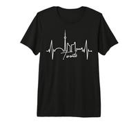 Toronto Skyline Battito del Cuore Canada Love Toronto Maglietta Premium