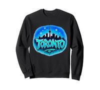 Toronto, skyline della città, graffiti, ghiaccio, lettere, cielo stellato, blu Felpa