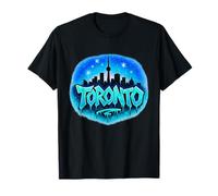 Toronto, skyline della città, graffiti, ghiaccio, lettere, cielo stellato, blu Maglietta