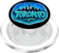 Toronto, skyline della città, graffiti, ghiaccio, lettere, cielo stellato, blu PopSockets PopGrip per MagSafe
