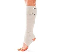 TOROS-GROUP Benda Elastica Compressiva-Bendaggio Elastico Rullo di compressione con fermagli in metallo-Benda elastica adesiva-bendaggio elastico nastro - 10cm x 5m Beige