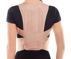 TOROS-GROUP Correttore Posturale per Spalle e Schiena Medico Ortopedico - Fascia Posturale per Donne e Uomo Beige Small 70-80 cm