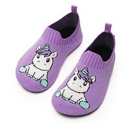 Torotto Pantofole per Bambini e con Chiusura Elastica Ciabatte da Casa Inverno Indoor Suola Calzini Antiscivolo,Regalo Bimba,Ragazze Scarpe Antiscivolo Leggero(31-Viola 26/27UE)