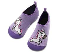 Torotto Pantofole per Bambini e con Chiusura Elastica Ciabatte da Casa Inverno Indoor Suola Calzini Antiscivolo,Regalo Bimba,Ragazze Scarpe Antiscivolo Leggero(Unicorno viola 30/31UE)