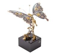 Torquino Carillon meccanico dinamico 3D a forma di farfalla, kit di montaggio in metallo Steampunk 3D a forma di farfalla e insetti, puzzle di animali con insetti assemblati, regalo per adulti