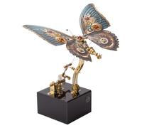 Torquino Carillon meccanico dinamico 3D a forma di farfalla, kit di montaggio in metallo Steampunk 3D a forma di farfalla e insetti, puzzle di animali con insetti assemblati, regalo per adulti