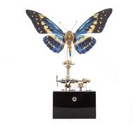 Torquino Carillon meccanico dinamico 3D a forma di farfalla, kit di montaggio in metallo Steampunk 3D a forma di farfalla e insetti, puzzle di animali con insetti assemblati, regalo per adulti