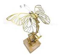 Torquino Farfalla dinamica meccanica 3D, Steampunk, kit di montaggio in metallo 3D con base in legno, puzzle di animali assemblati in metallo, regalo per adulti
