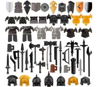 Torquino Figura arma casco armatura mattoni, kit personalizzato stile medievale antico Roma greco Egitto, compatibile con tutte le principali marche, regalo per adulti (58 pezzi)