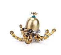 Torquino Puzzle 3D in metallo per adulti, stile steampunk meccanico 3D, modello di polpo marino, kit fai da te in metallo a forma di animale, ornamenti creativi da scrivania fai da te (100+pezzi)