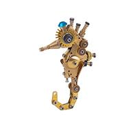 Torquino Puzzle 3D in metallo per adulti, stile steampunk, meccanico, modello di cavalluccio marino, kit fai da te in metallo, ornamenti creativi da scrivania fai da te (100 pezzi)