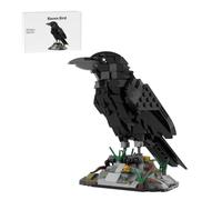 Torquino Raven Bird Building Blocks Set, Dynamic Bird Animal Model Kit, Bird Collectible Display Set, Regalo perfetto per gli amanti degli animali, 357 pezzi, MOC-217187