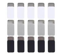 TORR 15 contenitori di latta con coperchio scorrevole, mini scatole di latta di metallo, scatole di immagazzinaggio con coperchio per piccoli oggetti (nero e argento)