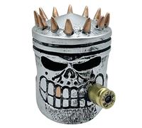 TORR Scultura a forma di teschio a pistone, statuetta artistica in resina, statuetta creativa realizzata a mano, decorazione per la casa, 10 x 8 x 8 cm