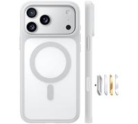 TORRAS Custodia per iPhone 17 Pro Max 4,5 m di grado militare antiurto, durevole e robusta, vellutata al tatto e texture antiscivolo, protettiva per iPhone 17 Pro Max, custodia grigia