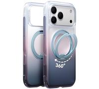 TORRAS Ostand O3 Air - Custodia per iPhone 17 Pro Max con vero airbag a forma di anello (supporto durevole a 360° per Magsafe), opaca, con pulsante della fotocamera, sfumatura nebbia crepuscolare