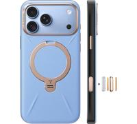 TORRAS Ostand Q3 VegSkin - Custodia per iPhone 18 Pro Max, colore: azzurro | Custodia per iPhone 18 Pro Max in pelle siliconica sostenibile, supporto magnetico invisibile a 360°