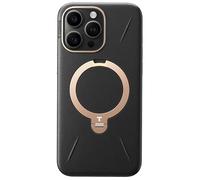 TORRAS Ostand Q3 VegSkin per iPhone 15 Pro Max Custodia (Silicone Pelle Sostenibile) (Supporto Magnetico Invisibile a 360°) Custodia Premium con Texture in Pelle Elegante Nero iPhone 15 Pro Max Case