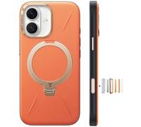 Torras Ostand Q3 VegSkin per iPhone 17 Custodia (Silicone Ecologico) (Supporto Magnetico Invisibile a 360°) Custodia Premium con Sensazione di Pelle di Lusso, Resistente, Custodia iPhone 17 Edile