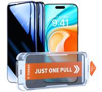 TORRAS Pellicola protettiva in vetro temperato per iPhone 16 Pro Max [TOP 9H+ infrangibile] pellicola protettiva per iPhone 16 Pro Max durevole 9H + vetro protettivo [Full Screen], 0 bolle, 2 pezzi