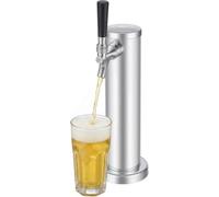Torre Birra Inox Distributore Pressione Rubinetto Singolo Con Spegnimento Automatico, Bar Casa Ristorante, Vino Bianco Succo Caffè Tè, Acciaio Cromato Argento Cilindrico, 32X7,6 Cm
