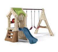 Step2 Play Up Gym Set Parco giochi per bambini | Torre di gioco per bambini con scivolo e altalene in plastica | Giocattoli per il giardino/all'aperto