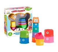 TORRE COLORATA ORSETTO GIOCO EDUCATIVO PER BAMBINI IDEALE DA 12 MESI 11 PEZZI