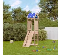 Torre da gioco in legno di pino massiccio con rampa da arrampicata, sabbiera e tetto, altezza della piattaforma di 90 cm, dispositivo da gioco per bambini in giardino, stabile e durevole, per bambini