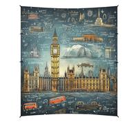 Torre D'arte Tenda da Spiaggia Facile da Montare,Parasole per Campeggio con Sacchi di Sabbia,Palette e Picchetti Ideale per Picnic Londra