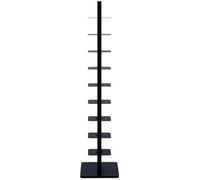 Torre del Libro con Dorso in Metallo, Libreria Ad Angolo Invisibile A 9 Livelli per Soggiorno Studio Dell'ufficio A Casa, Black, 175x40x40cm