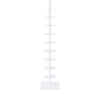 Torre del Libro con Dorso in Metallo, Libreria Ad Angolo Invisibile A 9 Livelli per Soggiorno Studio Dell'ufficio A Casa, White, 175x40x40cm
