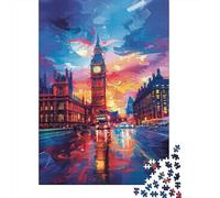 Torre dell Orologio di Londra Puzzle 1000 Pezzi Paesaggio di Tramonto Urbano Colorato Gioco di Puzzle 1000 Pezzi Carta per Adulti Relax Famiglia Casa Regalo 52x38cm/1000pcs