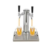 Torre della birra con doppio rubinetto, colonna di erogazione della birra in acciaio inossidabile con tubi in PVC da 4,92 piedi, colonna di erogazione della birra da 4,41 pollici di diametro