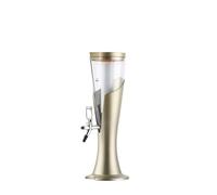 Torre della Birra Dispenser per Bevande da 1,5 l/3 l, Dispenser per Bevande con Rubinetto e Tubo del Ghiaccio per Feste Bar Pub, Torre della Birra in plastica con luci Colorate(Champagne,1.5L)