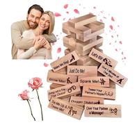 Torre della lussuria, gioco per adulti, blocchi della passione, 48 pezzi, gioco di coppia per adulti, gioco di San Valentino Tumbling Tower impilabile, gioco di blocchi di legno impilabili per adulti