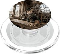 Torre dell'orologio a forma di gatto vittoriano, classico, scena interna PopSockets PopGrip per MagSafe