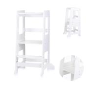 Chipolino torre di apprendimento bambini in piedi in legno Sgabello regolabile, colorazione:bianco