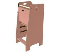 Torre di apprendimento in legno extra sicura | Utensile da cucina Montessori | Piattaforma regolabile | Kitchen Helper | Mobili da cucina sicuri | Scala da cucina integrata (rosa)