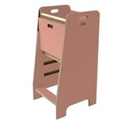 Torre di apprendimento in legno extra sicuro | Montessori Küchenhelfer | Sgabello da cucina | Piattaforma regolabile | Kitchen Helper | Mobili da cucina sicuri | Scala da cucina integrata (Rosa)