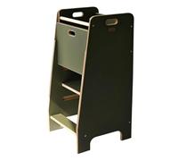 Torre di apprendimento in legno extra sicuro | Montessori Küchenhelfer | Sgabello da cucina | Piattaforma regolabile | Kitchen Helper | Mobili da cucina sicuri | Scala da cucina integrata (Oliva)