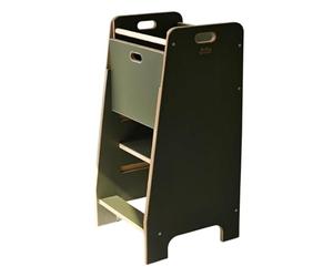 Torre di apprendimento in legno extra sicuro | Montessori Küchenhelfer | Sgabello da cucina | Piattaforma regolabile | Kitchen Helper | Mobili da cucina sicuri | Scala da cucina integrata (Oliva)