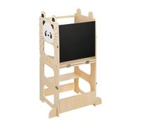 Torre di apprendimento Montessori 3 in 1 per bambini da 1 anno in su, regolabile e pieghevole, realizzata in legno naturale per bambini, trasformabile in tavolo con sedia per bambini, sgabello da cuci
