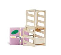Torre di apprendimento per bambini 2 in 1 bianco sgabello scrivania Montessori mobili cucina aiutante pieghevole
