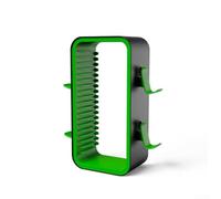 Torre di archiviazione per giochi progettata per PS5, Xbox e per interruttore, contiene 18 dischi, costruzione in ABS per impilamento stabile (nero e verde)