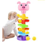 Torre di caduta della palla, giocattoli della rampa della palla, a sfera carina a 6 strati con 5 palline - Forniture per lo sviluppo precoce portatili e staccabili, giochi di apprendimento pre