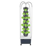 Torre di coltivazione idroponica con luci di coltivazione a LED, sistema di fioriera verticale per interni a 8 livelli da 40 piante, kit per torre di germinazione idroponica di qualità alimentare per
